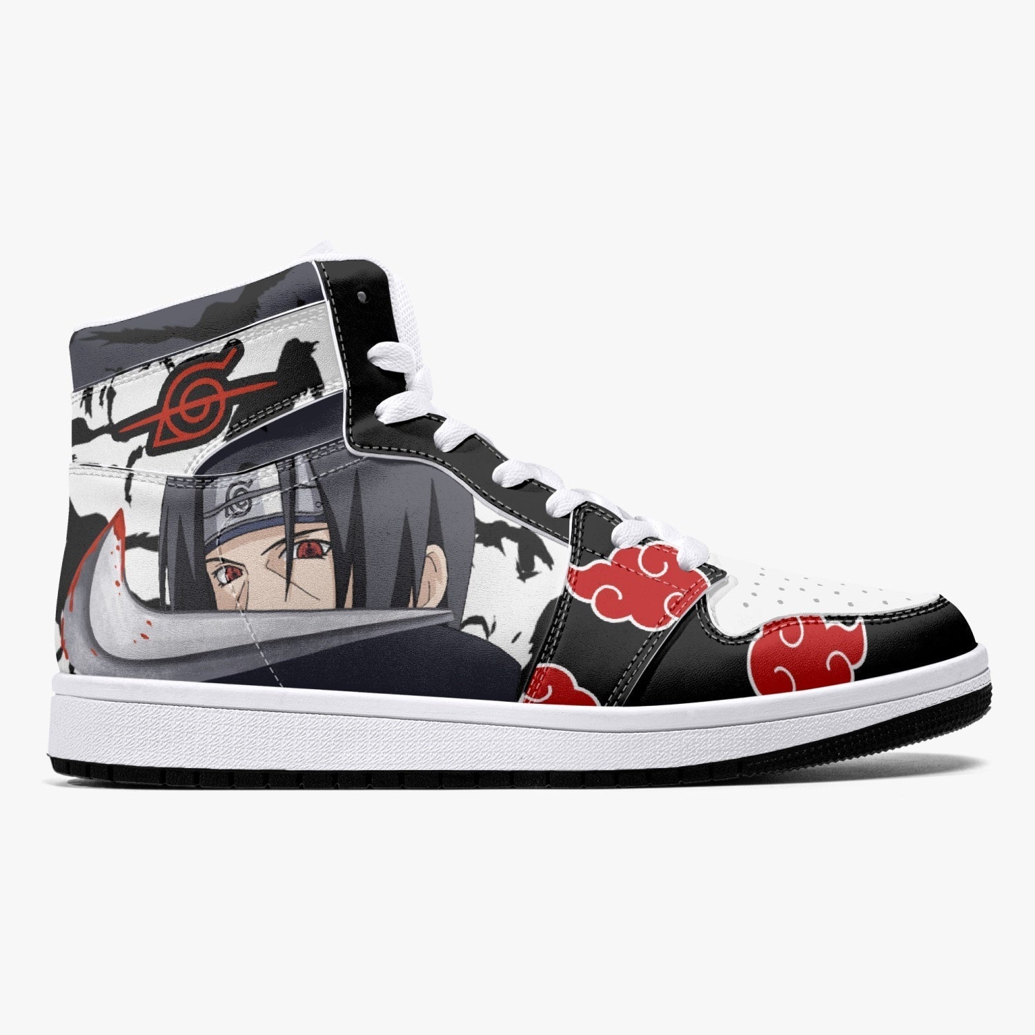 Itachi Uchiha V2 Naruto J-Force custom anime Shoes-Black-Men-US5/EU38-Anime Shoe Shop right side