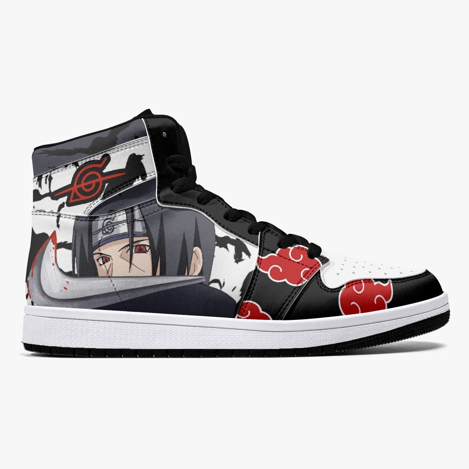 Itachi Uchiha V2 Naruto J-Force custom anime Shoes-Black-Men-US5/EU38-Anime Shoe Shop side view