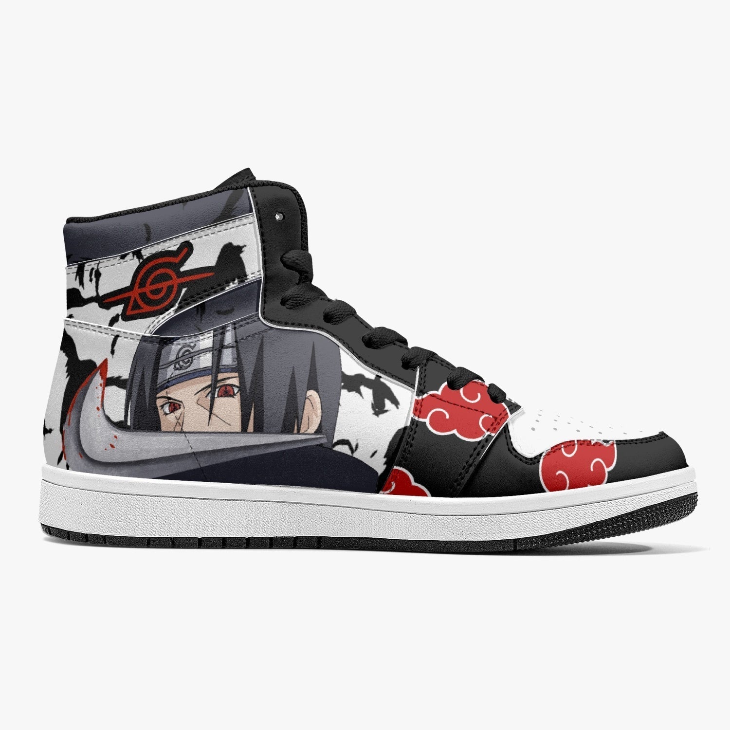 Itachi Uchiha V2 Naruto J-Force custom anime Shoes-Black-Men-US5/EU38-Anime Shoe Shop right side look