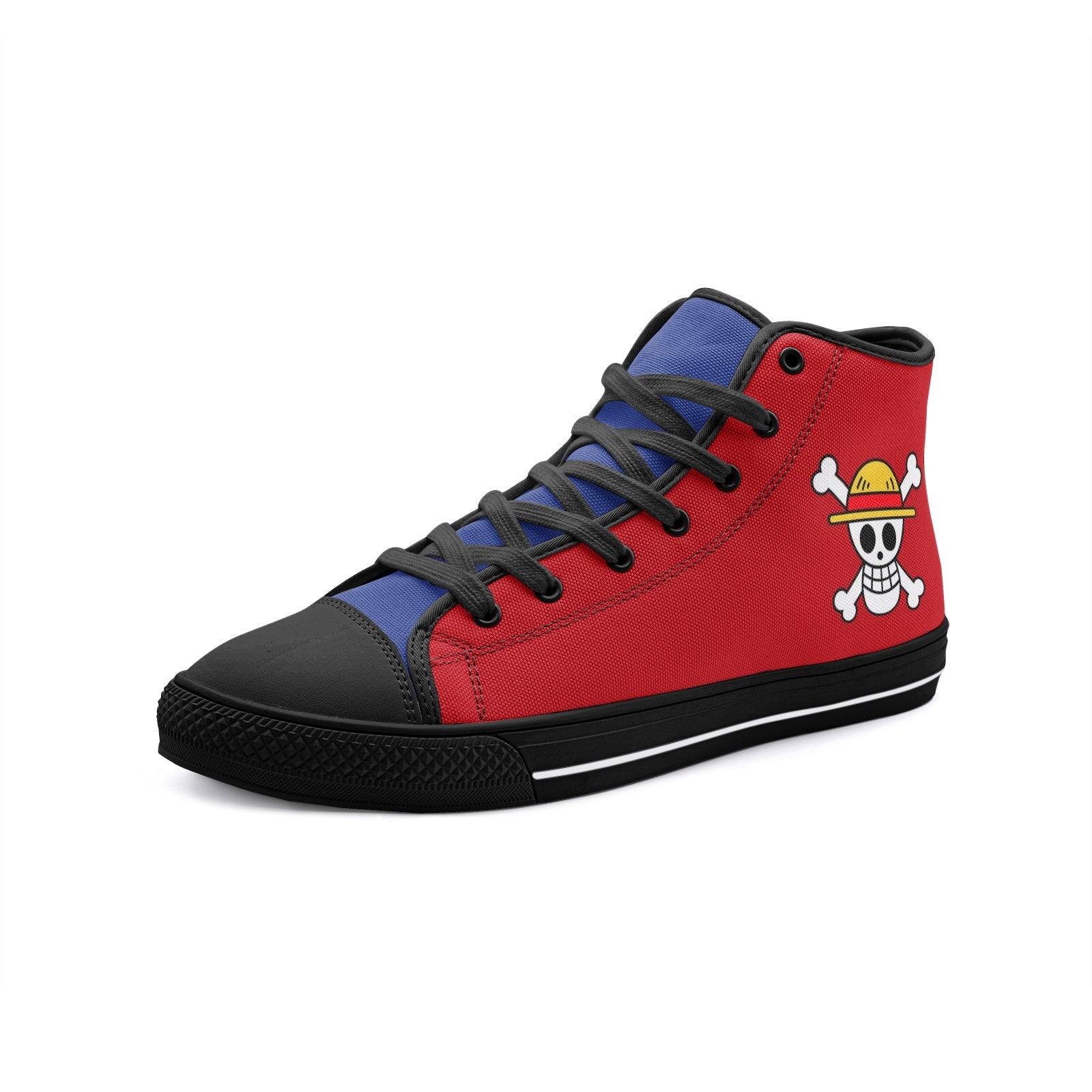 Monkey D. Luffy One Piece Classic High Top Canvas Shoes-3 Men / 4.5 Women-Black-Anime Shoe Shop