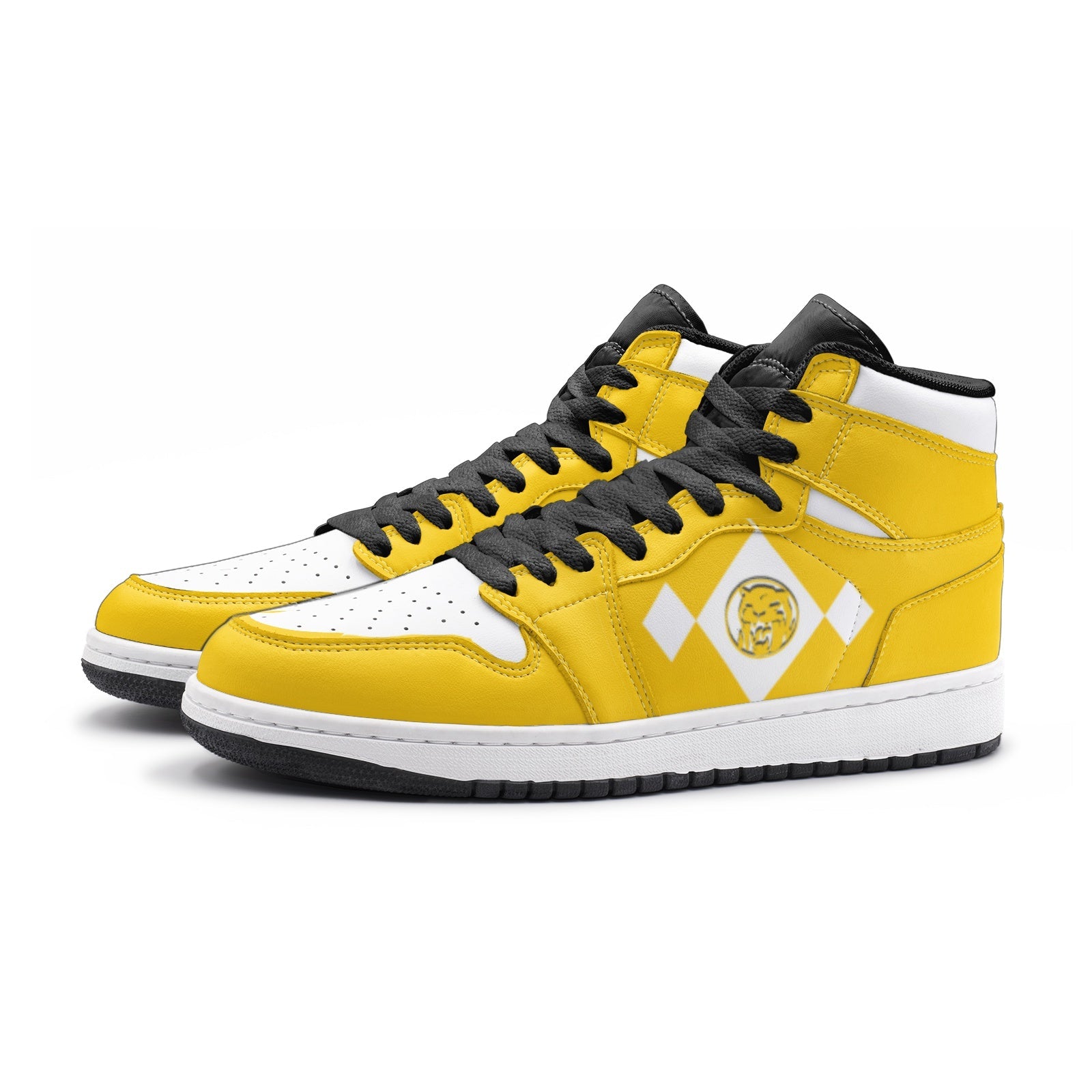 Power Rangers Yellow JD1 Shoes-3 Men / 4.5 Women-White-Anime Shoe Shop