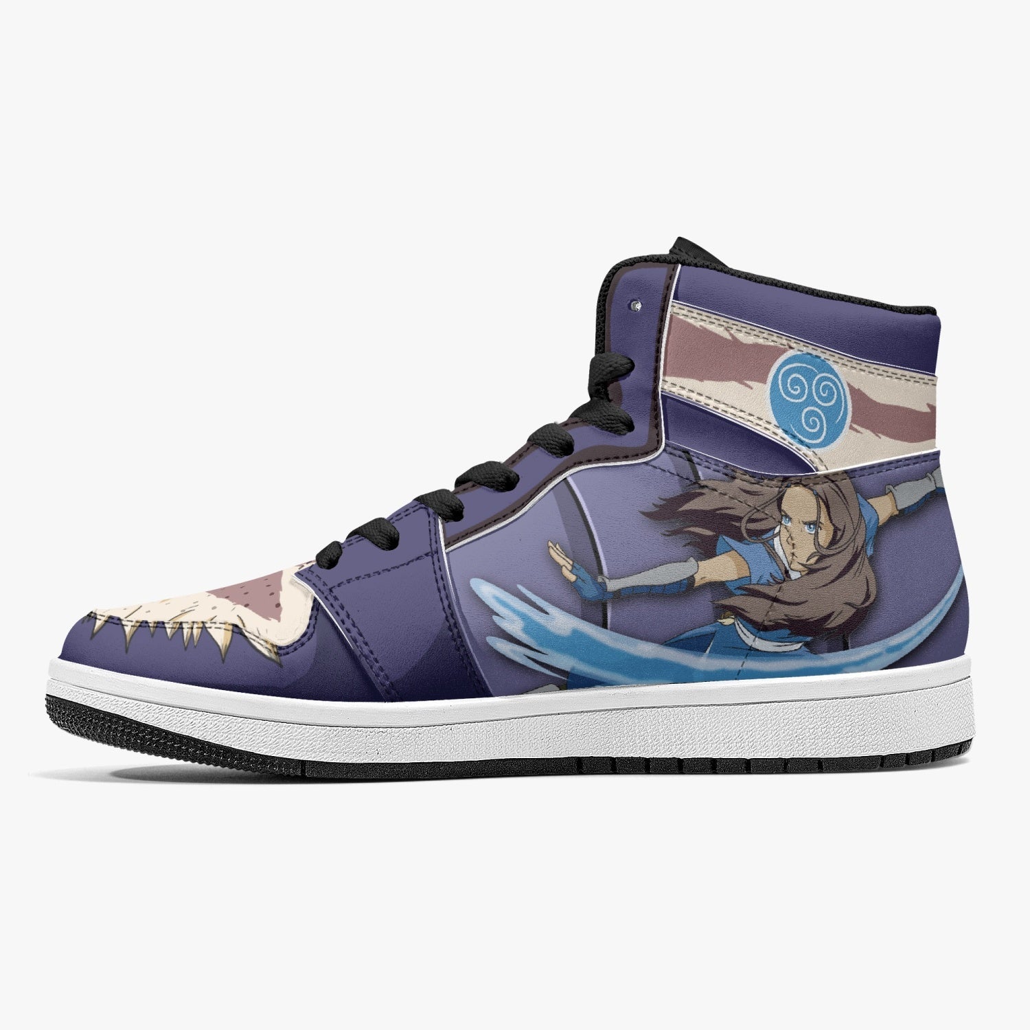 Aang and Katara Avatar J-Force Shoes-Black-Men-US5/EU38-Anime Shoe Shop
