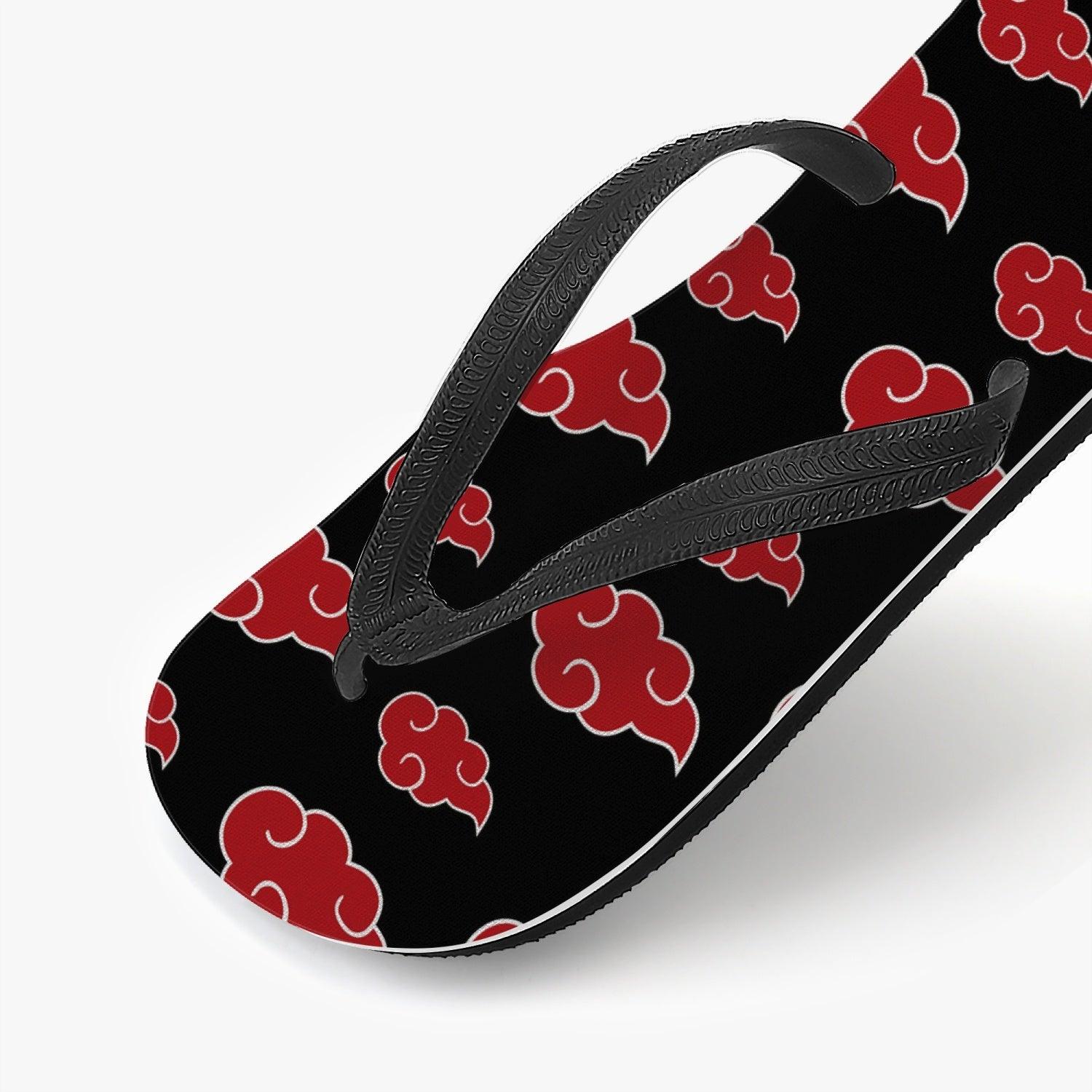 Akatsuki Naruto Custom Flip Flops single look-Men-S-Anime Shoe Shop