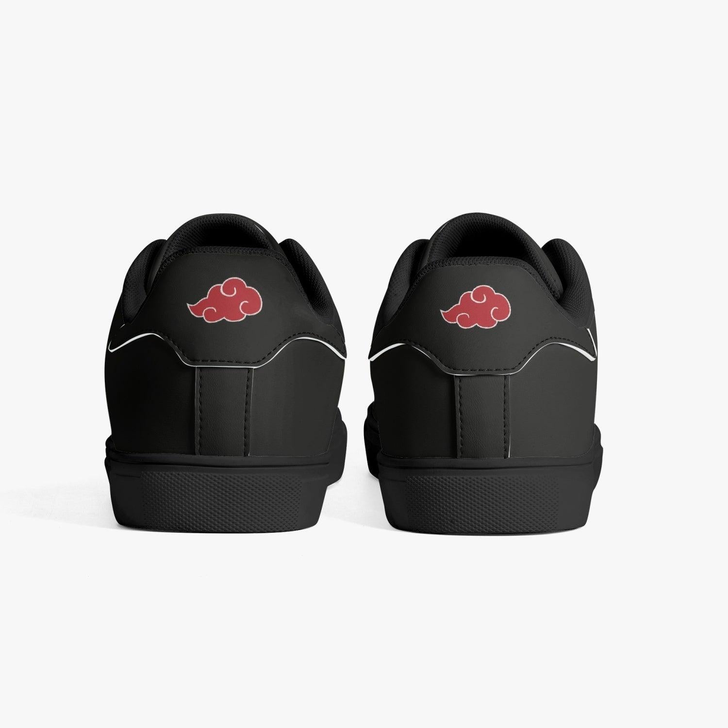 Akatsuki Naruto Leather Smith Shoes-White-Men-US5/EU38-black back view with logo