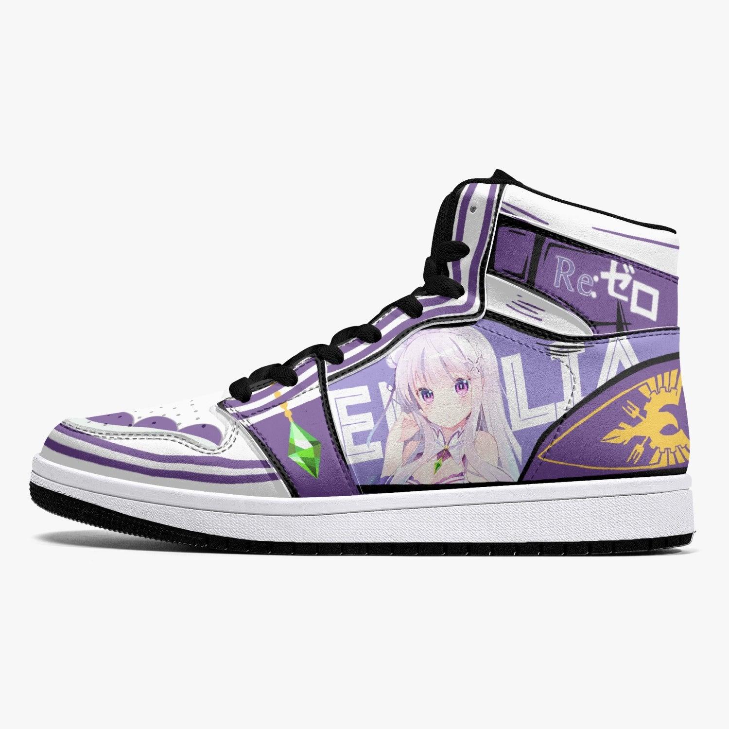 Emilia Re:Zero J-Force Shoes-Black-Men-US5/EU38-Anime Shoe Shop