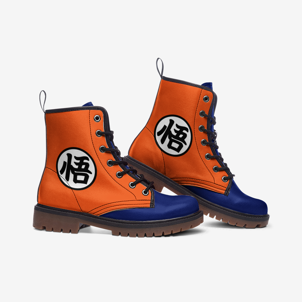 Goku Dragon Ball Z Leather Mountain Boots-3 Men / 4.5 Women-Black-Anime Shoe Shop