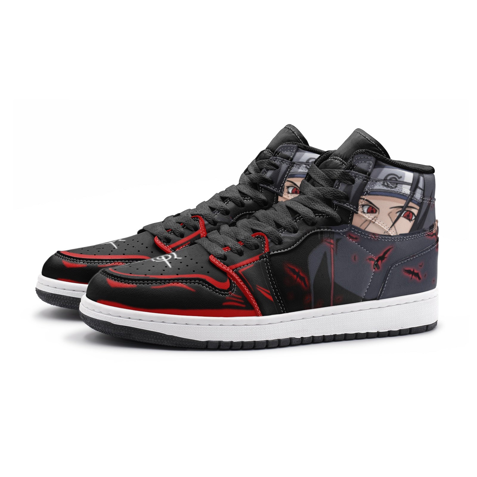 Itachi Uchiha Naruto JD1 Shoes-3 Men / 4.5 Women-White-Anime Shoe Shop