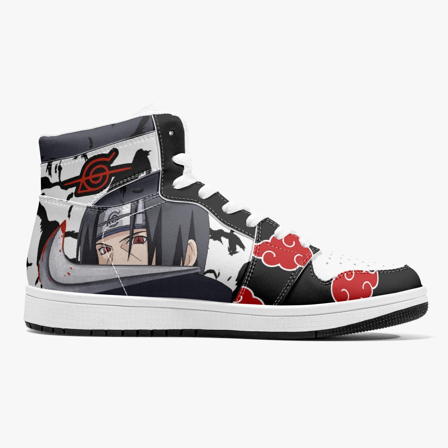 Itachi Uchiha V2 Naruto J-Force custom anime Shoes-Black-Men-US5/EU38-Anime Shoe Shop side look 