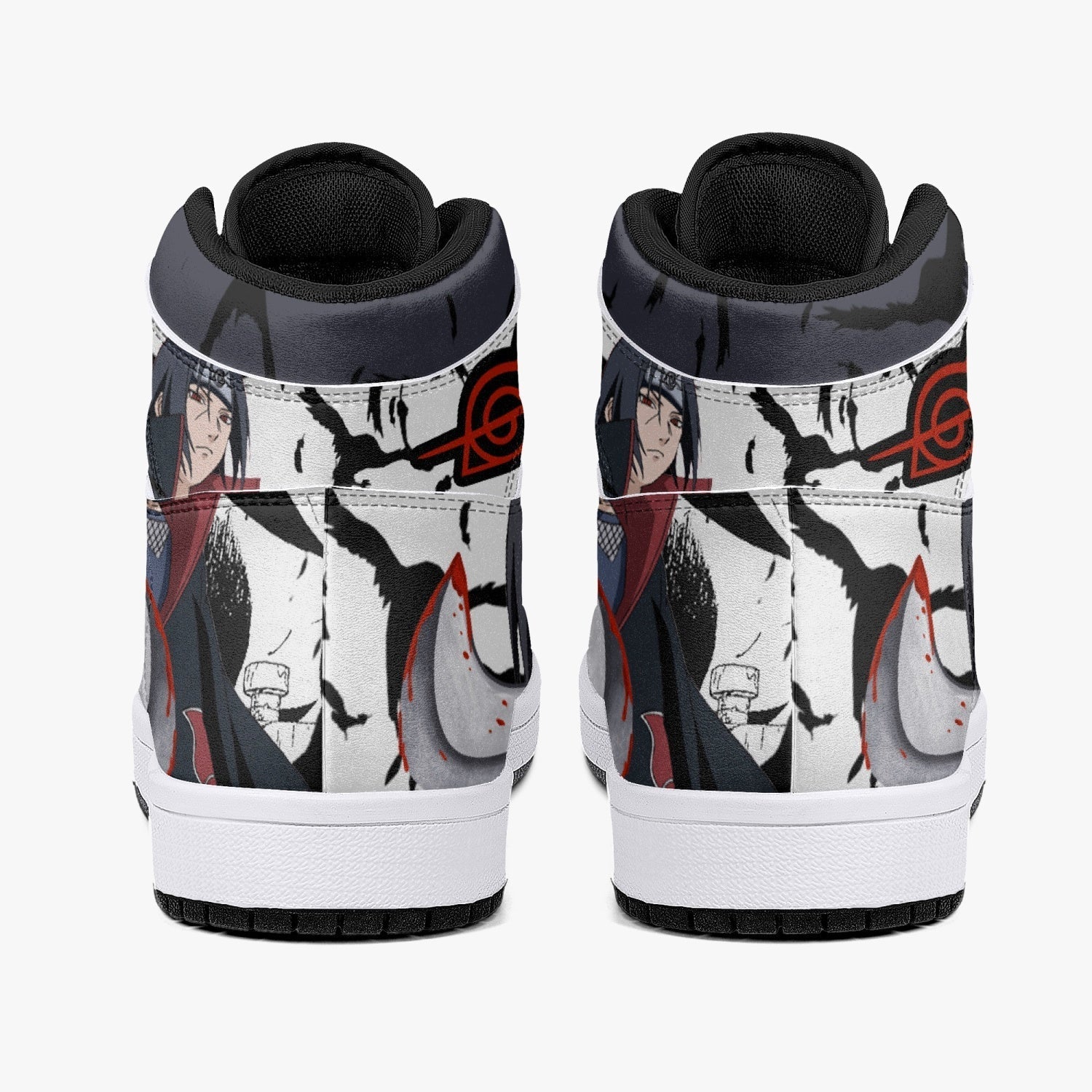 Itachi Uchiha V2 Naruto J-Force custom anime Shoes-Black-Men-US5/EU38-Anime Shoe Shop back view