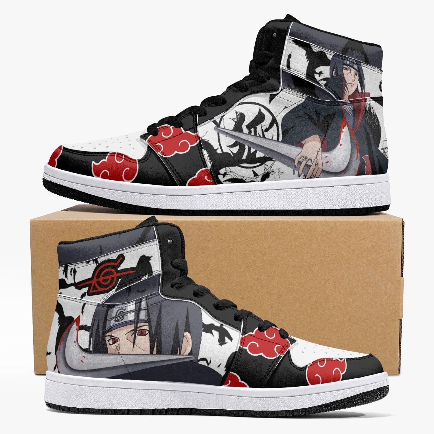Itachi Uchiha V2 Naruto J-Force custom anime Shoes-Black-Men-US5/EU38-Anime Shoe Shop