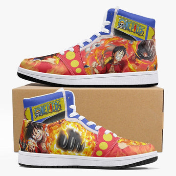 Monkey D. Luffy Red Hawk One Piece J-Force Shoes-White-Men-US5/EU38-Anime Shoe Shop