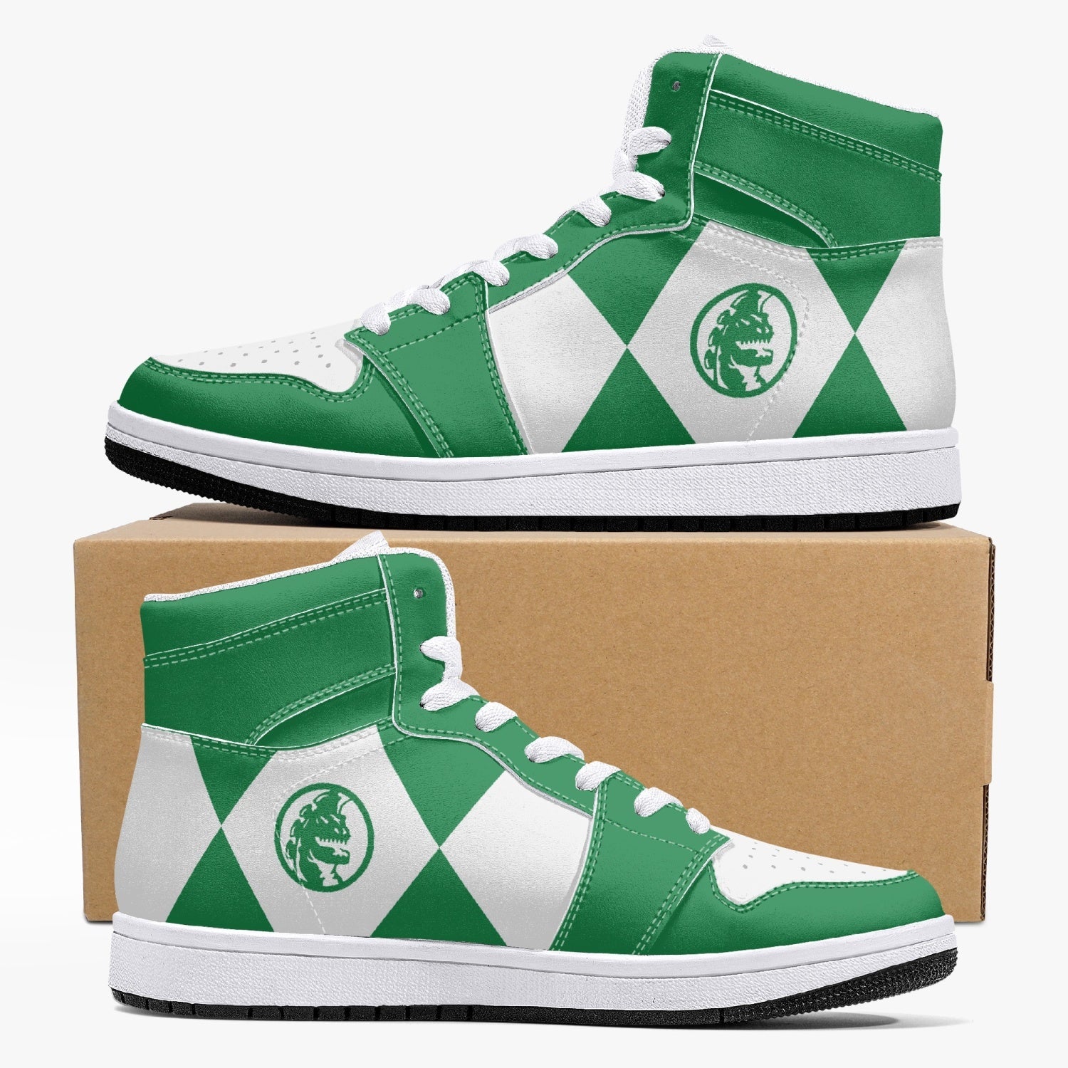 Power Rangers Green J-Force Shoes-White-Men-US5/EU38-Anime Shoe Shop