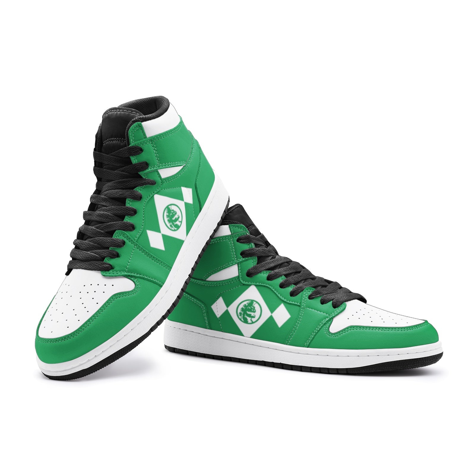 Power Rangers Green JD1 Shoes-3 Men / 4.5 Women-White-Anime Shoe Shop