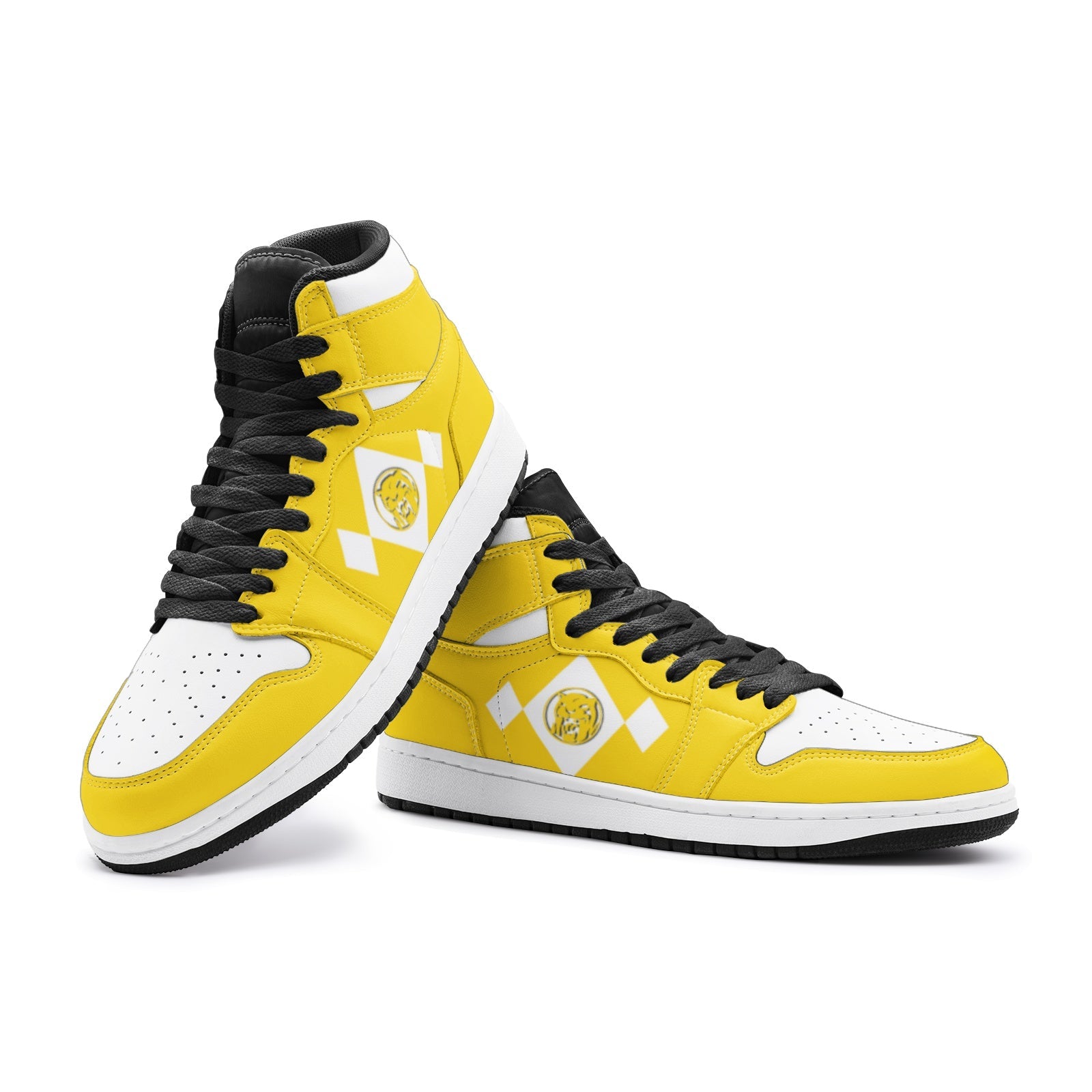Power Rangers Yellow JD1 Shoes-3 Men / 4.5 Women-White-Anime Shoe Shop