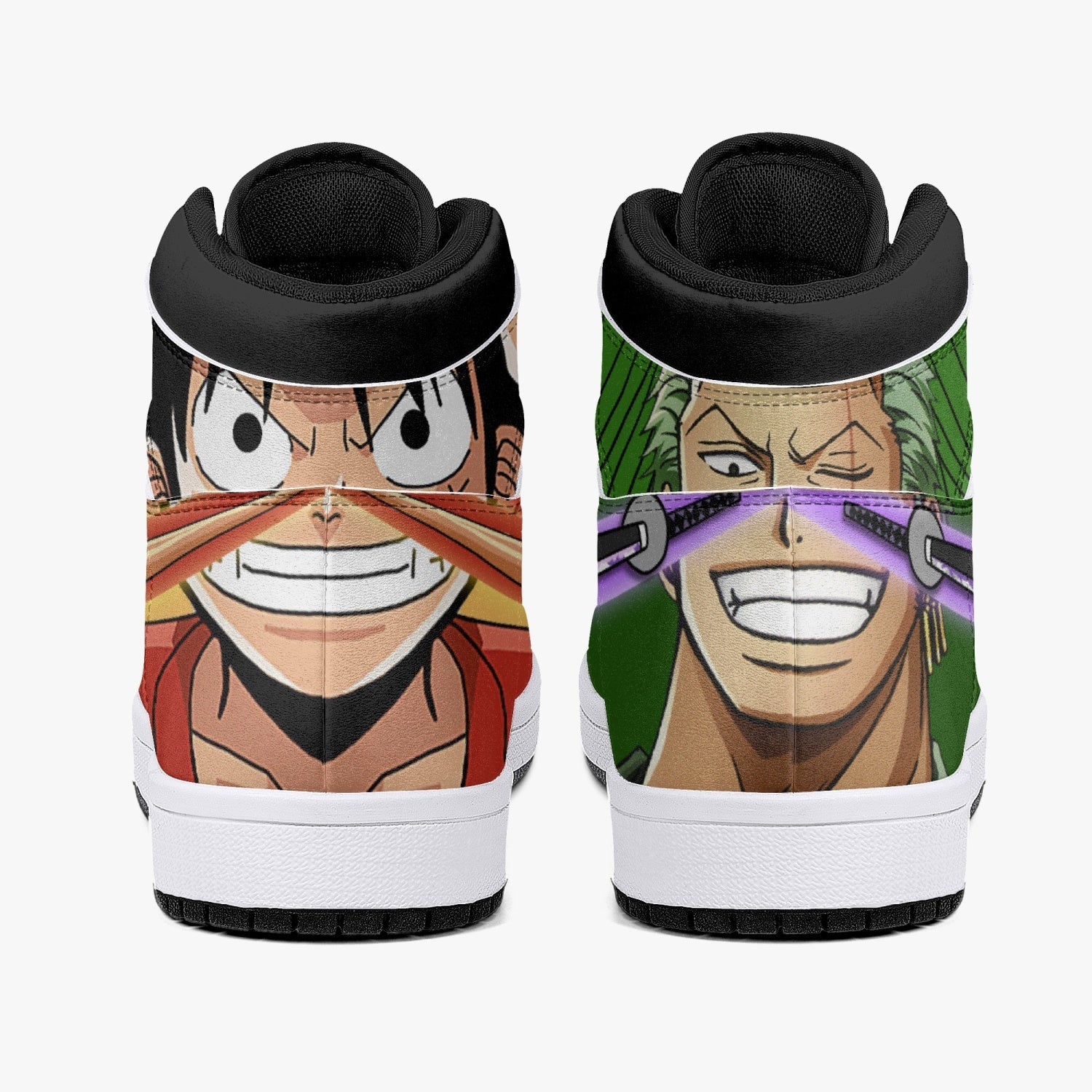 Zoro and Luffy One Piece J-Force Shoes-Black-Men-US5/EU38-Anime Shoe Shop
